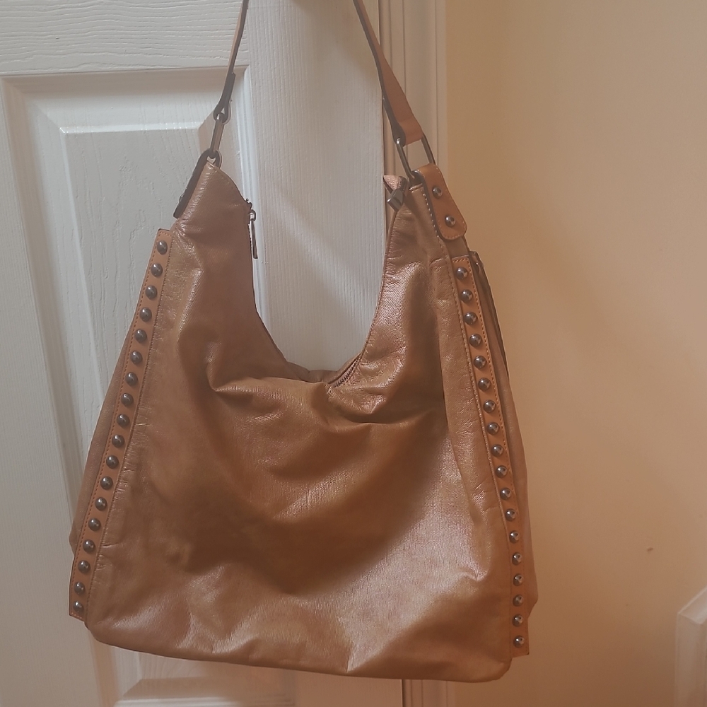 Tan Hobo Bag with Soft Leather and Braided Detailing